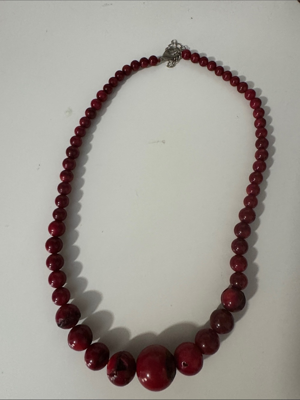 Red Beaded Necklace - Elegant Women's Jewelry